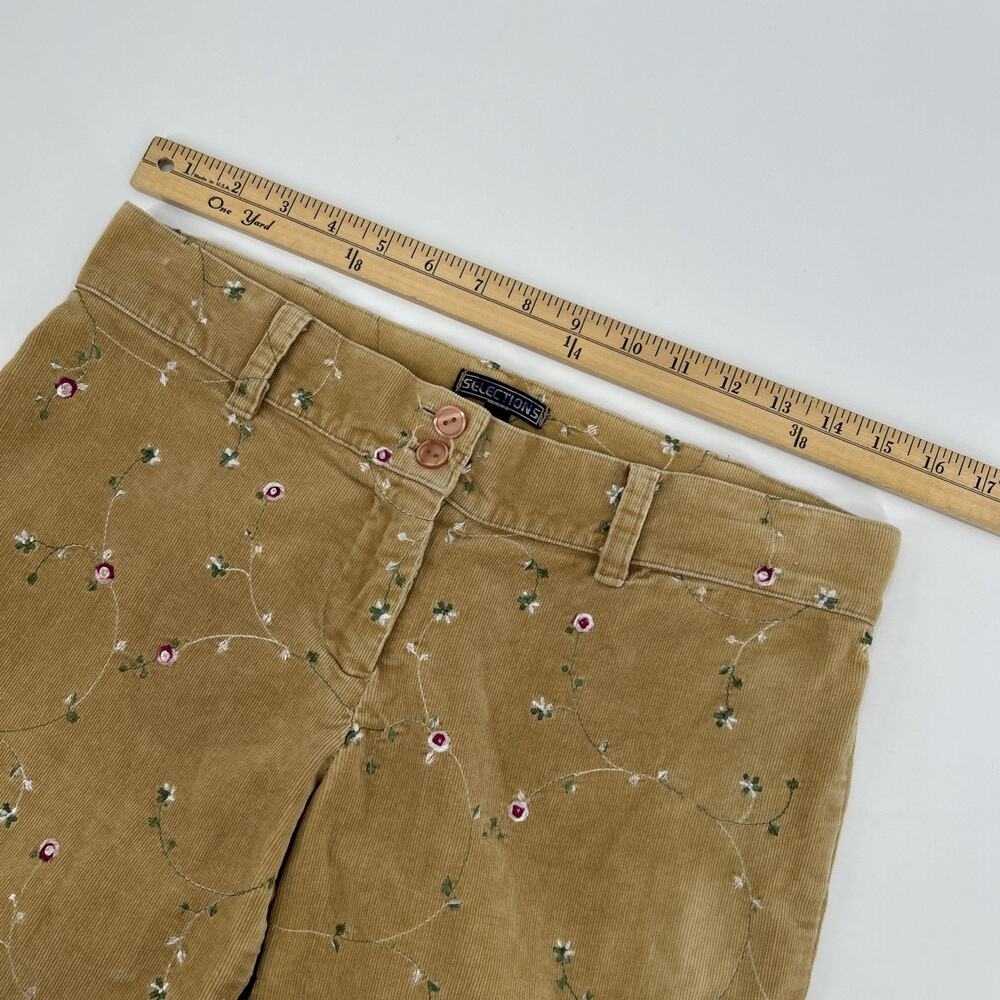 Vintage Y2K Selections Corduroy Pants Womens Size L Tan Embroidered Bootcut - Picture 8 of 15